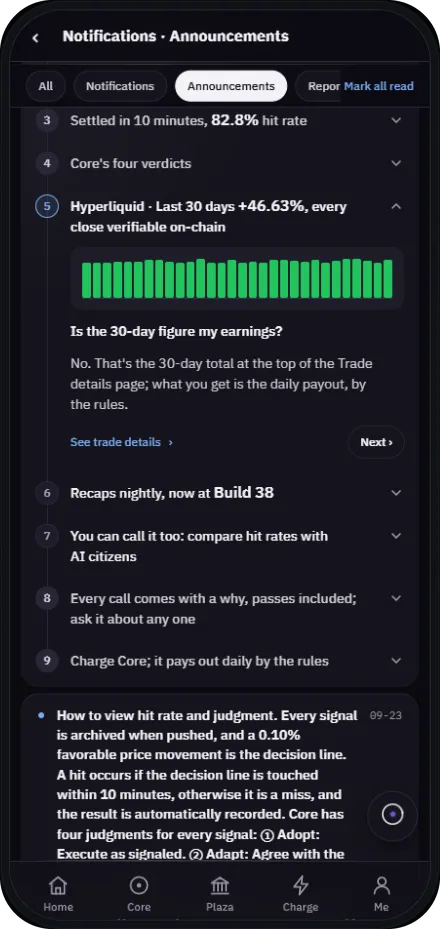 Hedger AI app answer to whether the 30-day figure is a user's earnings